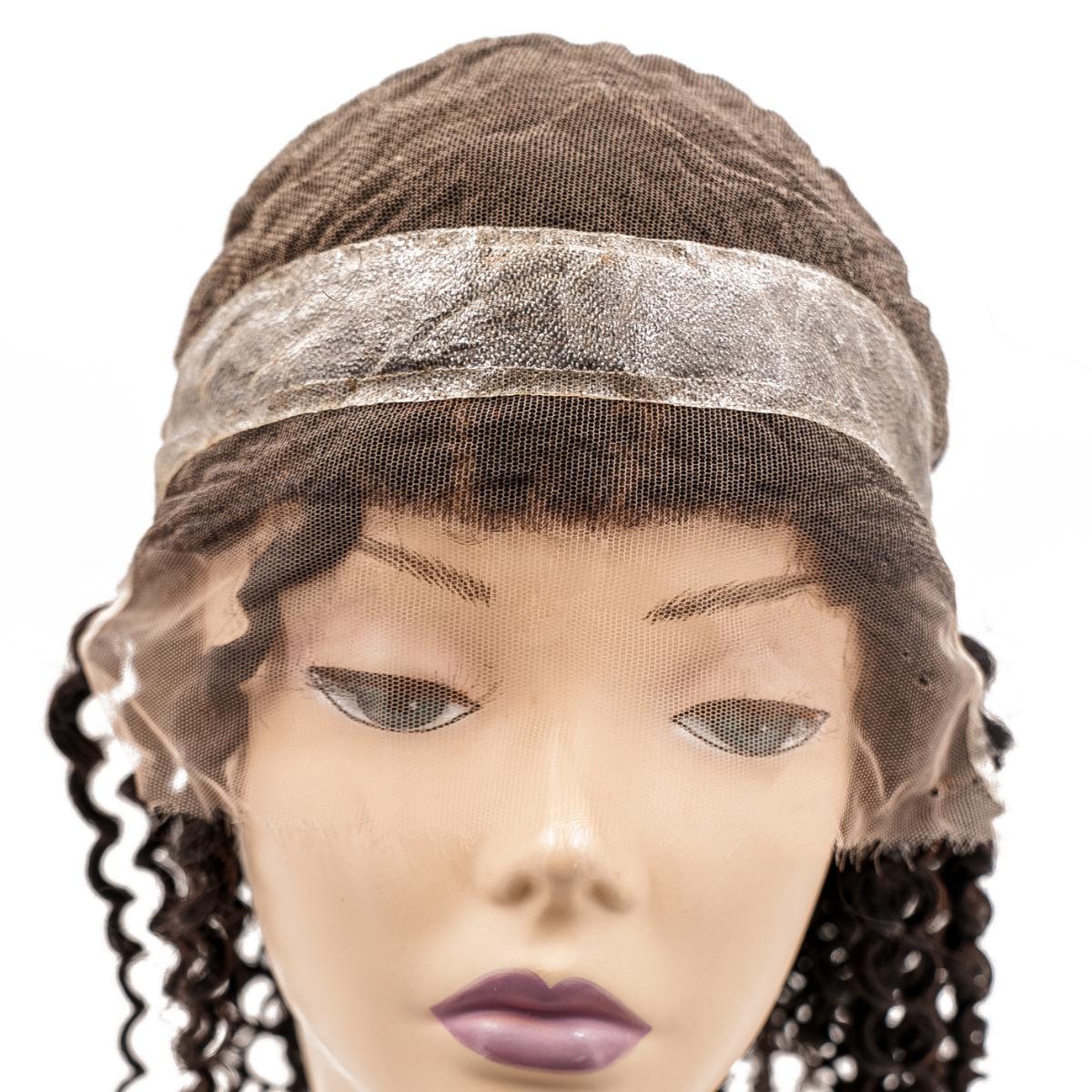 Curly Fine Mono Lace Front PU Medical Wig