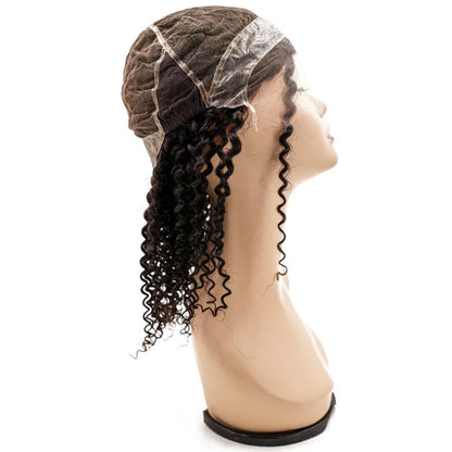 Curly Fine Mono Lace Front PU Medical Wig